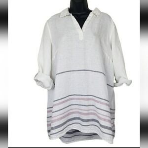 TAHARI 100% LINEN TOP